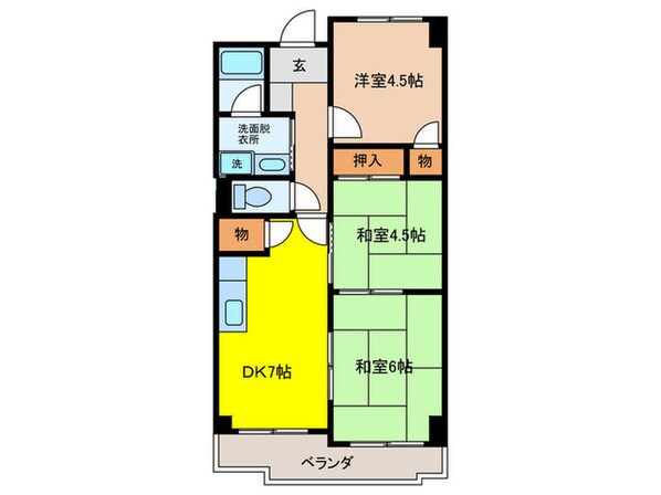 バルカン富田林の物件間取画像